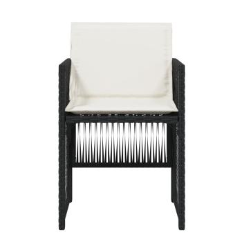 Gartenstühle mit Kissen 4 Stk. Schwarz Poly Rattan