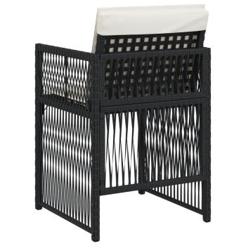 Gartenstühle mit Kissen 4 Stk. Schwarz Poly Rattan