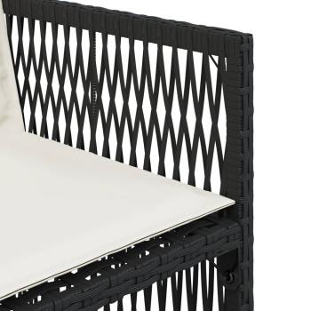 Gartenstühle mit Kissen 4 Stk. Schwarz Poly Rattan