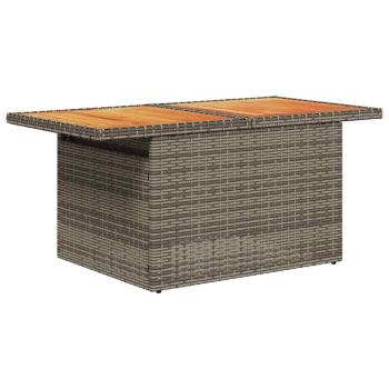 ARDEBO.de - 8-tlg. Garten-Sofagarnitur mit Kissen Grau Poly Rattan Akazie