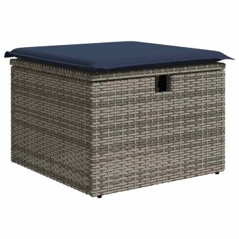 9-tlg. Garten-Sofagarnitur mit Kissen Schwarz Poly Rattan