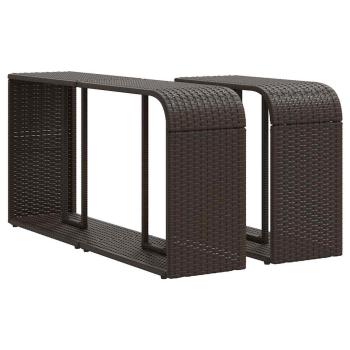 11-tlg. Garten-Sofagarnitur mit Kissen Braun Poly Rattan