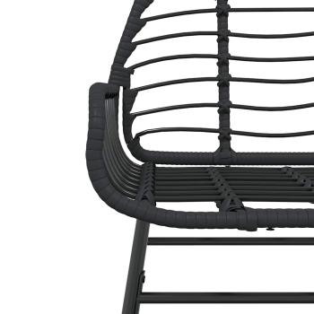 7-teiliges Garten-Esszimmerset aus schwarzem Polyrattanglas
