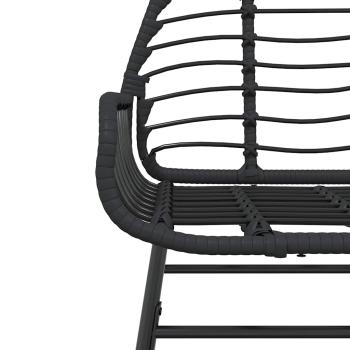 7-teiliges Garten-Esszimmerset aus schwarzem Polyrattanglas