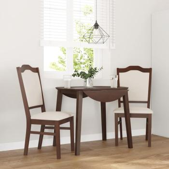 ARDEBO.de - Esszimmerstühle mit Kissen 2 Stk. Braun Massivholz Gummibaum