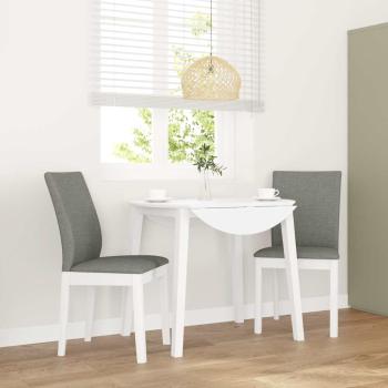 ARDEBO.de - Esszimmerstühle mit Kissen 2 Stk. Weiß Massivholz Gummibaum
