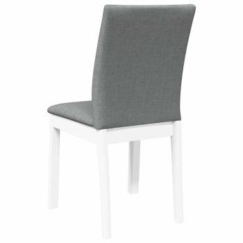 Esszimmerstühle mit Kissen 2 Stk. Weiß Massivholz Gummibaum
