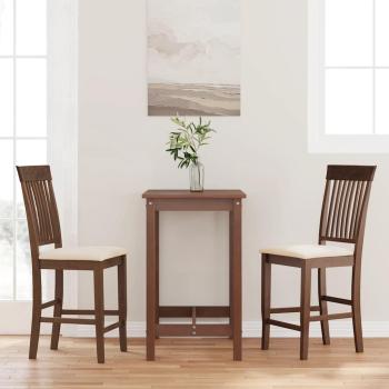 ARDEBO.de - Barhocker mit Kissen 2 Stk. Braun Massivholz Gummibaum