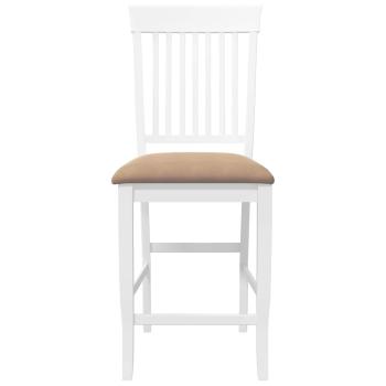 Barhocker mit Kissen 2 Stk. Weiß Massivholz Gummibaum