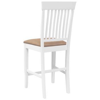 Barhocker mit Kissen 2 Stk. Weiß Massivholz Gummibaum