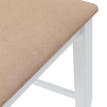 Barhocker mit Kissen 2 Stk. Weiß Massivholz Gummibaum