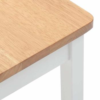 Barhocker 2 Stk. Weiß Massivholz Gummibaum