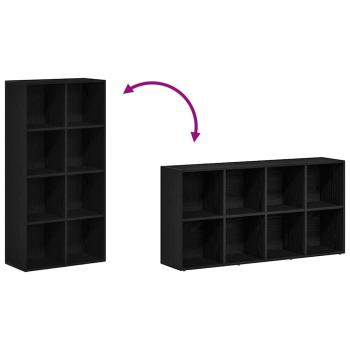 Bücherregal Schwarz Eichen-Optik 66x30x130 cm Holzwerkstoff