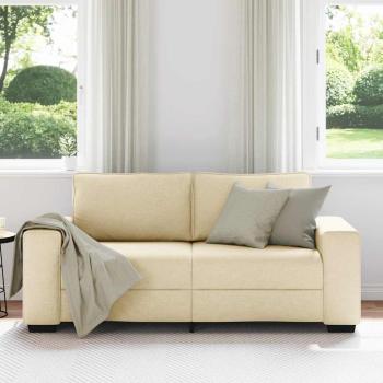 2-Sitzer-Sofa Creme 140 cm Stoff