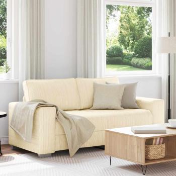 ARDEBO.de - Zweisitzer-Sofa Creme 140 cm Cordstoff
