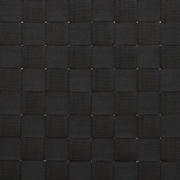 Sonnenliege mit schwarzem gewebtem Gurtband 55x200x30 cm Bambus