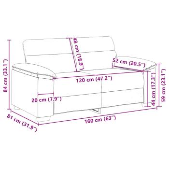 2-Sitzer-Sofa Wolkengrau 120 cm Stoff