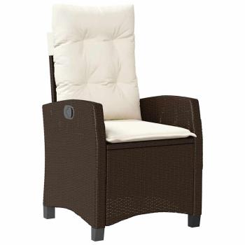 Garten-Diningset aus 7 Teilen mit Kissen in Braun aus Poly-Rattan