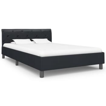 Bettgestell Schwarz Kunstleder 120 x 200 cm