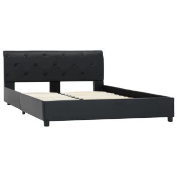 Bettgestell Schwarz Kunstleder 120 x 200 cm