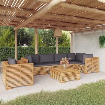 ARDEBO.de - 7-tlg. Garten-Lounge-Set mit Kissen Massivholz Teak
