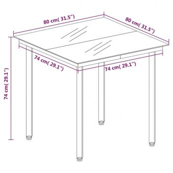 3-tlg. Garten-Essgruppe Schwarz PVC Rattan