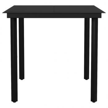 5-tlg. Garten-Essgruppe Schwarz PVC Rattan