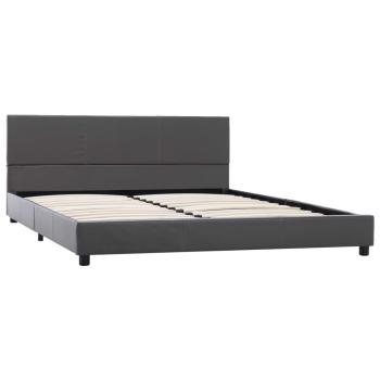 Bettgestell Grau Kunstleder 160x200 cm