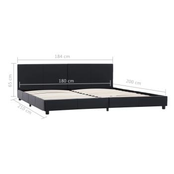Bettgestell Schwarz Kunstleder 180x200 cm