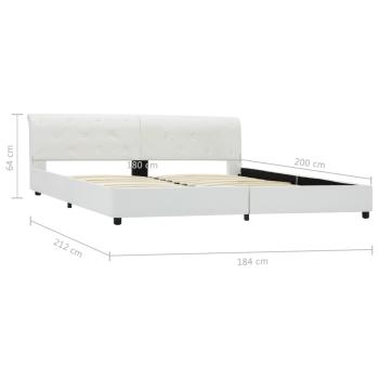 Bettgestell Weiß Kunstleder 180×200 cm