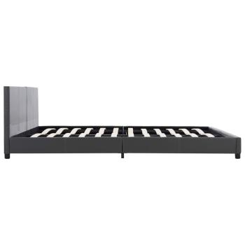 Bettgestell Grau Kunstleder 180x200 cm
