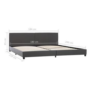 Bettgestell Grau Kunstleder 180x200 cm