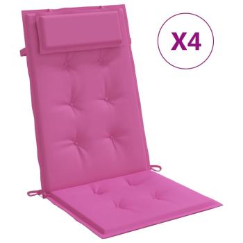 Hochlehner-Auflagen 4 Stk. Rosa Oxford-Gewebe