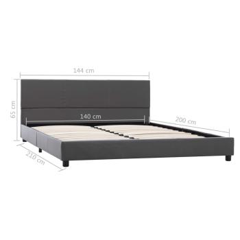 Bettgestell Grau Kunstleder 140x200 cm