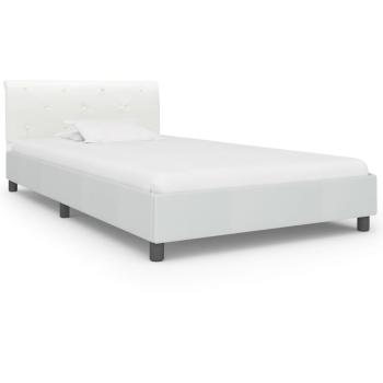 Bettgestell Weiß Kunstleder 100×200 cm