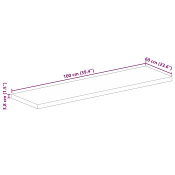 Tischplatte 100x60x3,8 cm Rechteckig Massivholz Mango