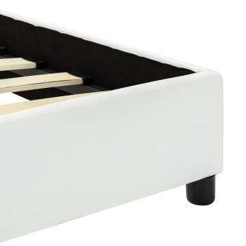 Bettgestell Weiß Kunstleder 120 x 200 cm