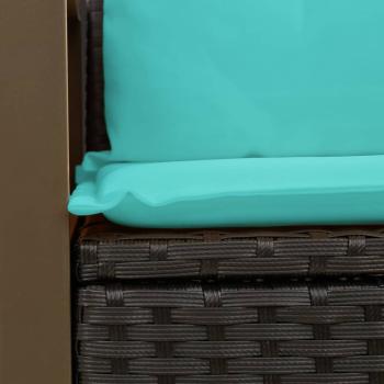 Gartensofa mit Kissen 2-Sitzer Schwarz Poly Rattan