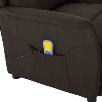 Massagesessel Dunkelbraun Stoff