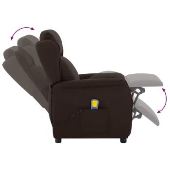 Massagesessel Dunkelbraun Stoff