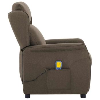 Massagesessel Taupe Stoff