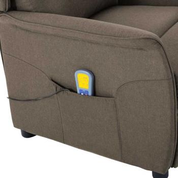 Massagesessel Taupe Stoff