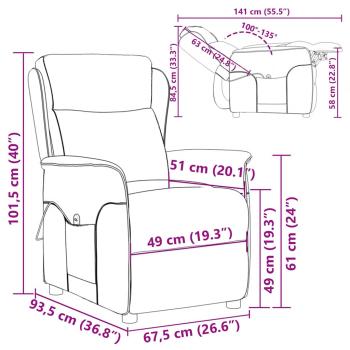Massagesessel Taupe Stoff