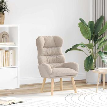 ARDEBO.de - Entspannungsstuhl Hellgrau Lockiges Stoffmaterial