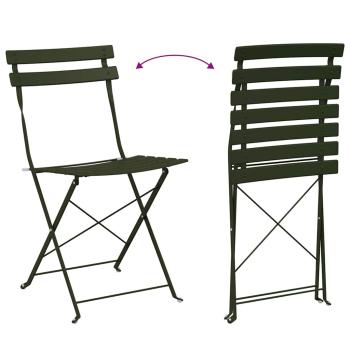 Klappgartenstühle 2er Set Dunkelgrün Stahl