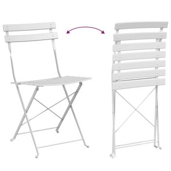 Klappgartenstühle 2er Set Weiß Stahl