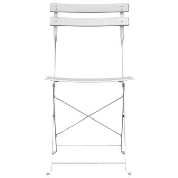 Klappgartenstühle 2er Set Weiß Stahl