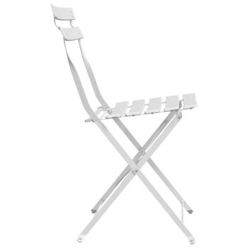 Klappgartenstühle 2er Set Weiß Stahl