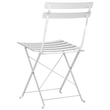 Klappgartenstühle 2er Set Weiß Stahl