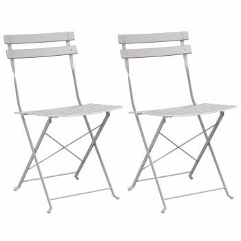 Faltbare Gartenstühle 2er Set Beige Stahl